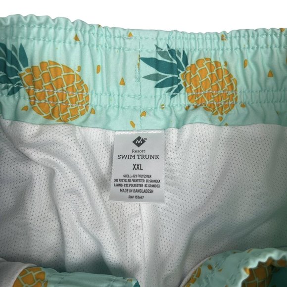 Member's Mark Swimming Trunks Quick Dry UPF 50 4-Way Stretch w/ Liner Pineapple - Picture 6 of 10
